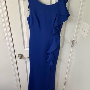 Elegant Blue Ruffle Dress